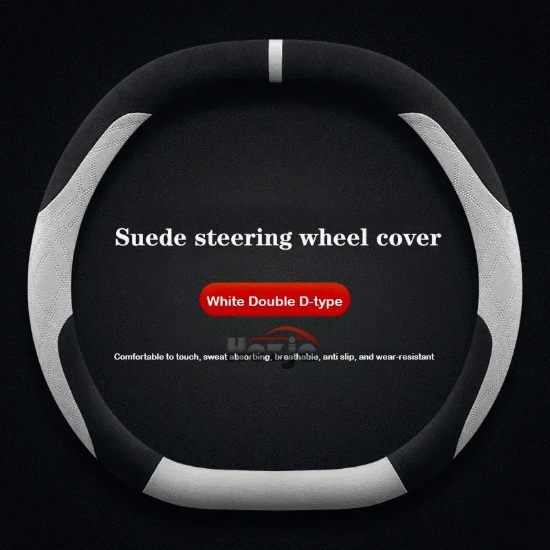 Suede Leather Steering Wheel Cover for Geely Preface Starray Cityray