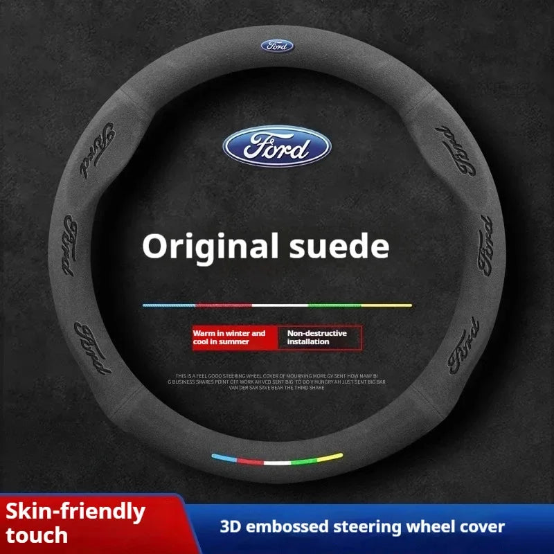 Ford Steering Wheel Cover – Fits Focus, Ranger, F-150, Mondeo, Kuga, Fusion, Fiesta, Puma