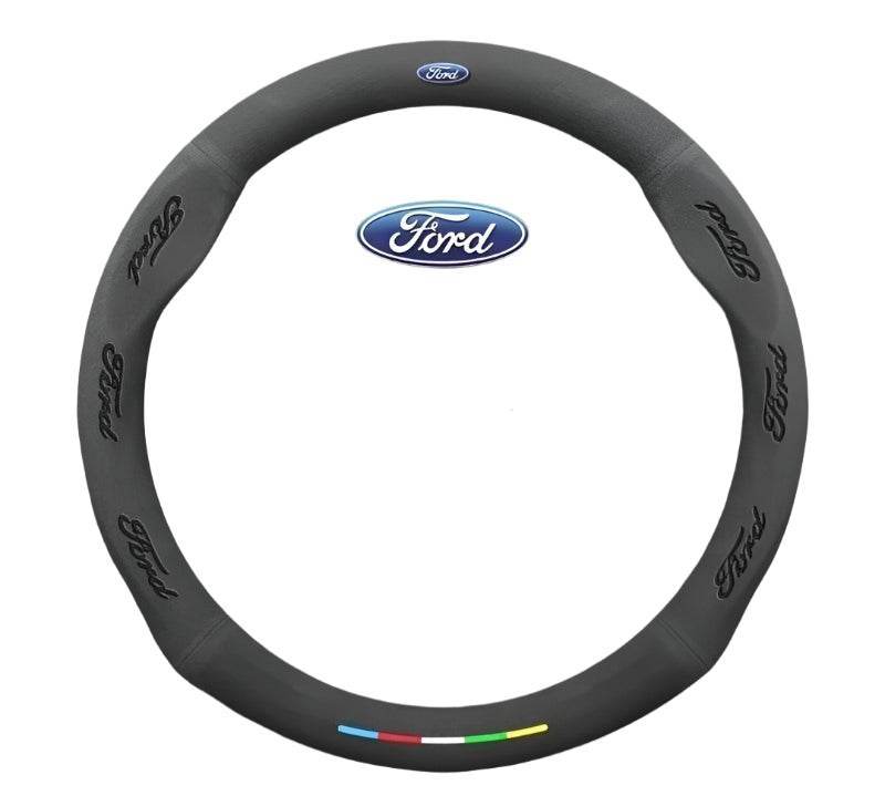Ford Suede Steering Wheel Cover - D Brown