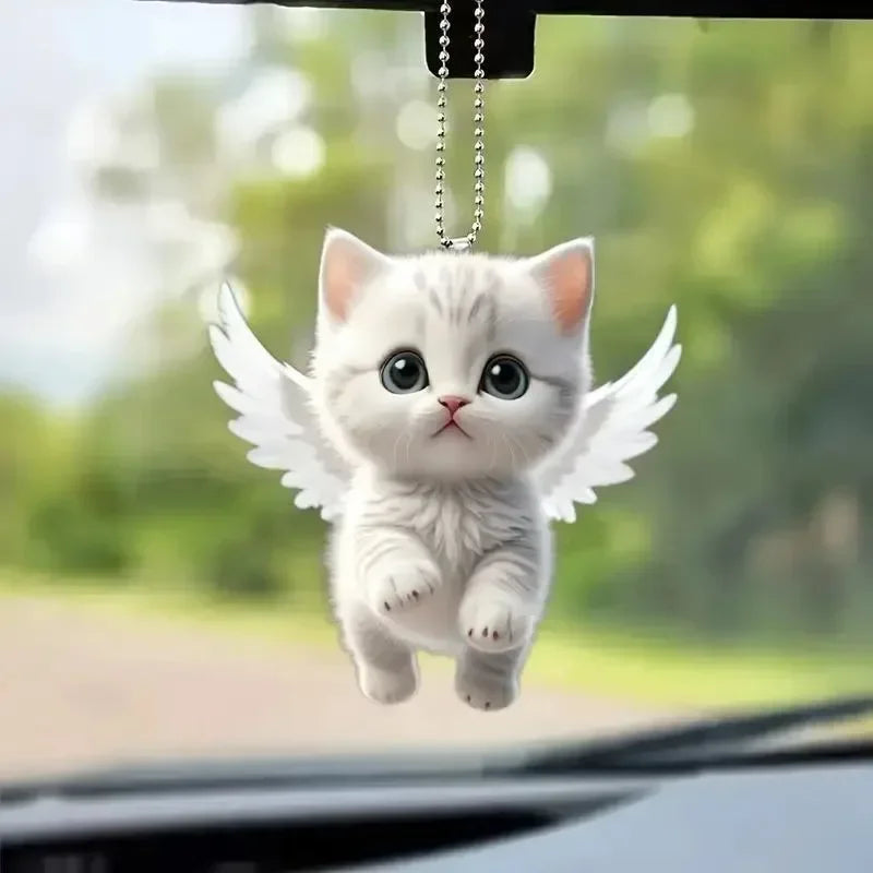 Cat Car Pendant – 2D Rearview Mirror Hanging Ornament