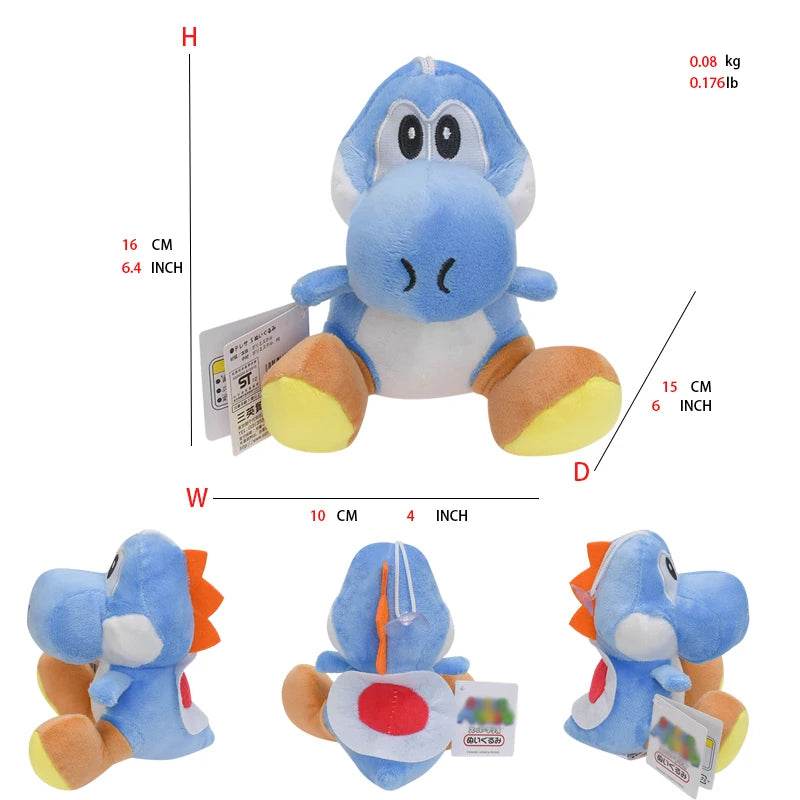 Super Mario Plush Toys – Mario, Luigi, Yoshi, Peach & More - Yoshi deep Blue