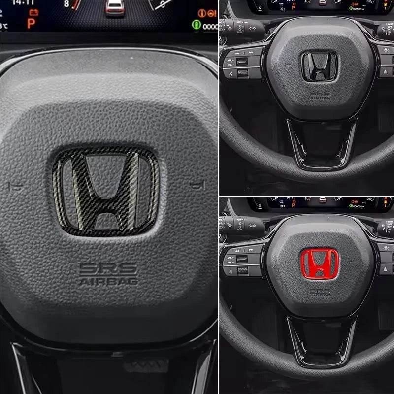 Honda 3D ABS Steering Wheel Emblem Sticker - Black