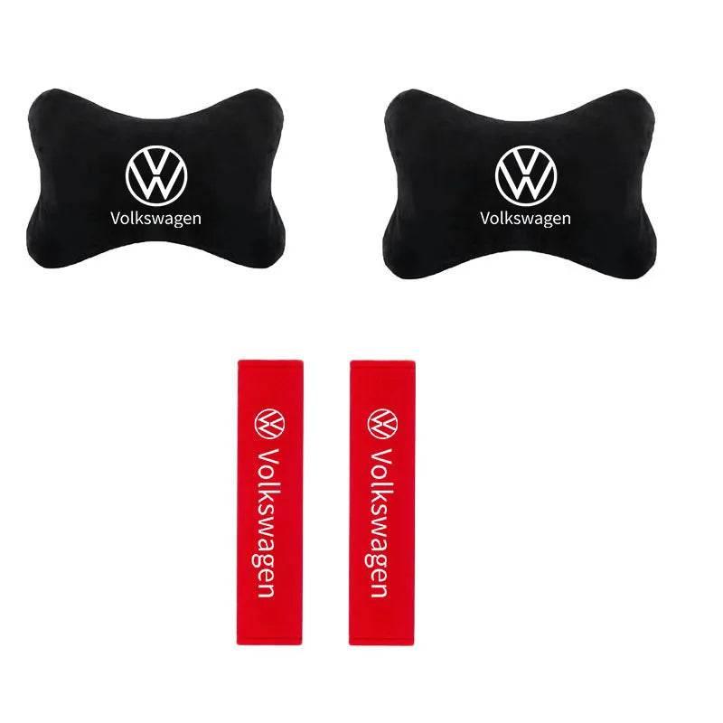 Volkswagen Neck Pillow and Seat Belt Pad - Red