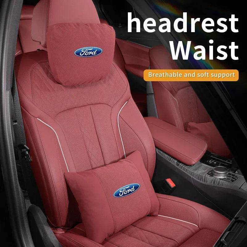 Ford Ventilated Neck Pillow & Lumbar Cushion - Headrest Brown
