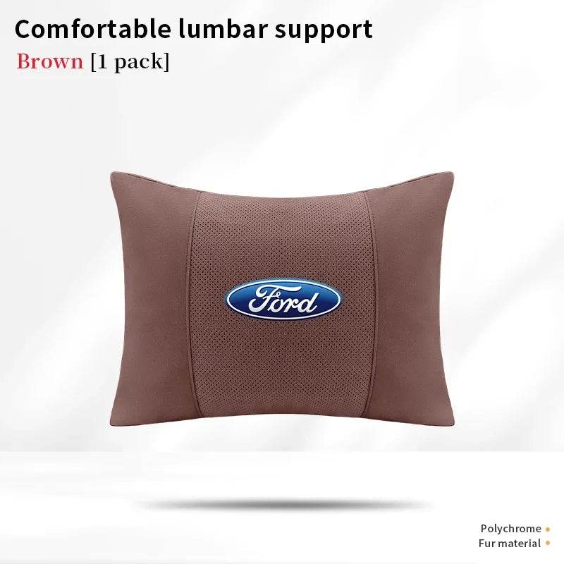 Ford Ventilated Neck Pillow & Lumbar Cushion - Waist Cushion Brown