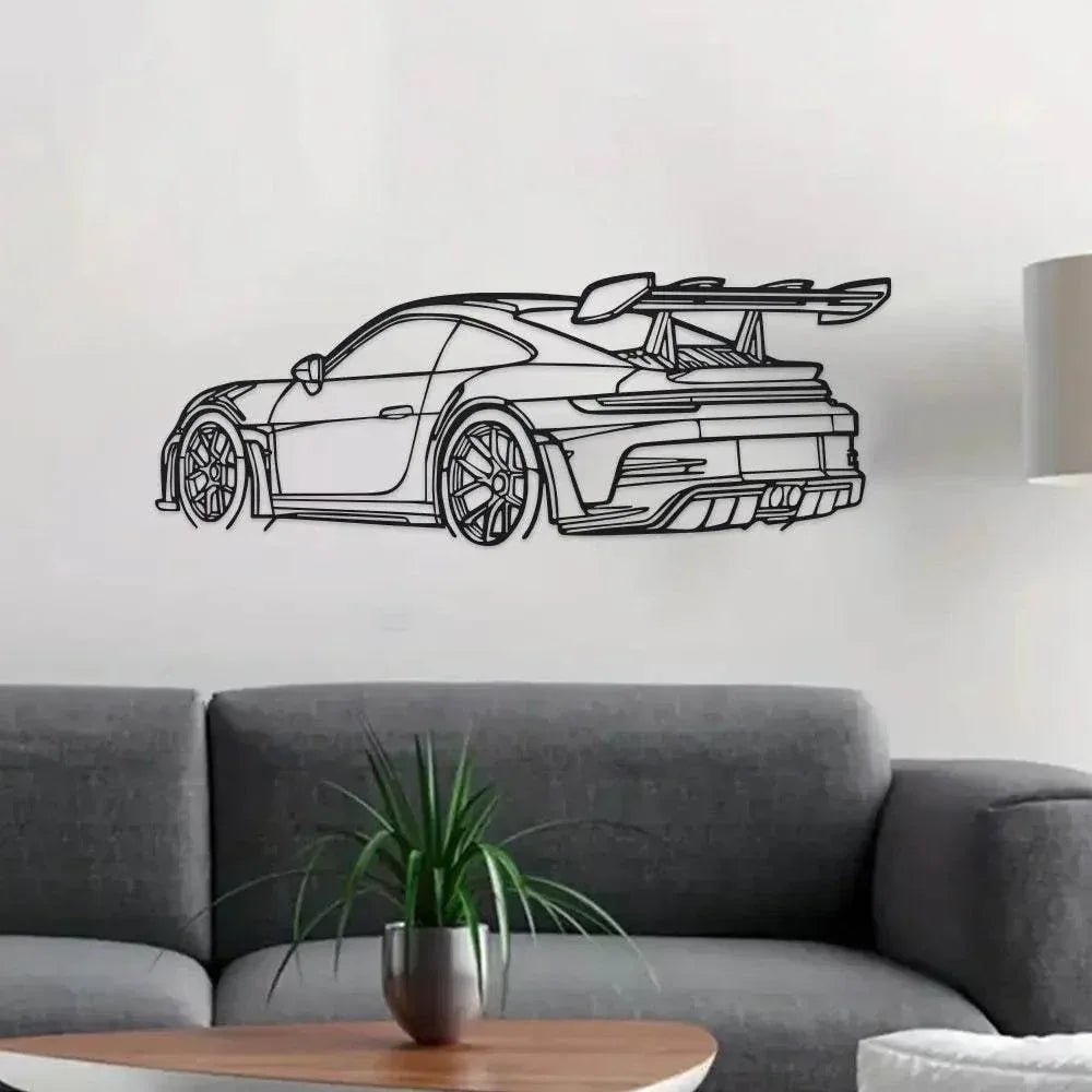Car Metal Wall Art – Black Metal Car Design Home Decor -