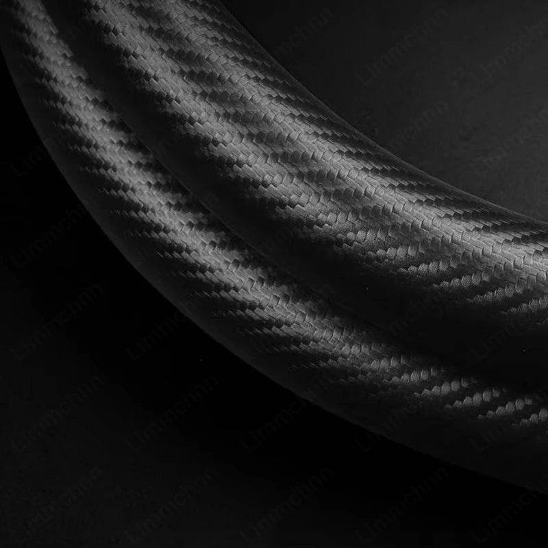 BMW 3D Carbon Fiber Leather Steering Wheel Cover - BMW Black