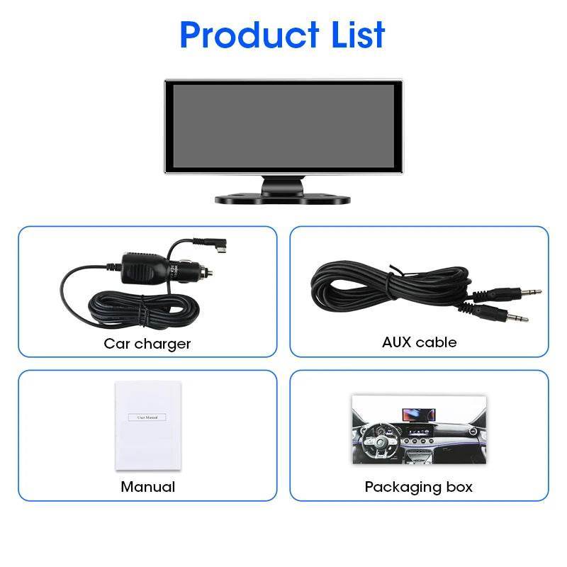 4K Dash Cam Car DVR with Wireless CarPlay & Android Auto - T313D-No Front Cam