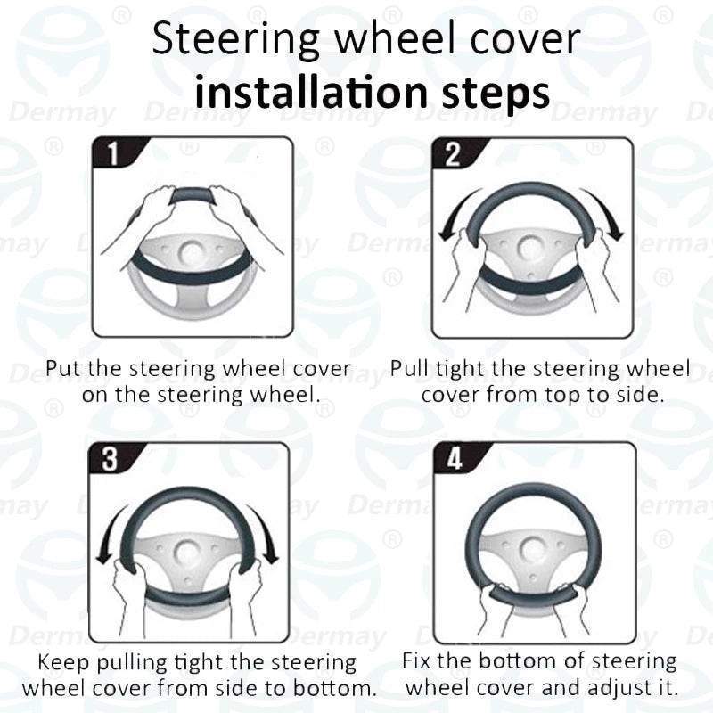 Tesla Model 3 Leather Steering Wheel Cover - White