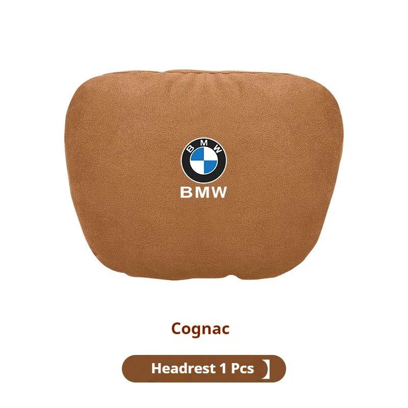 BMW Suede Neck Pillow & Lumbar Cushion - Cognac Neck Pillow