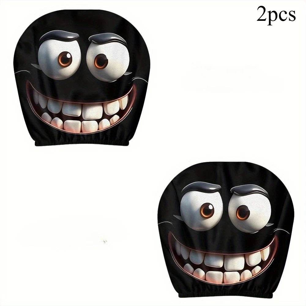 Smiley Face Car Pillowcases | 2pcs Soft & Washable -