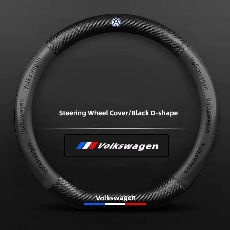 Volkswagen Carbon Fiber Steering Wheel Cover - Carbon black - DX