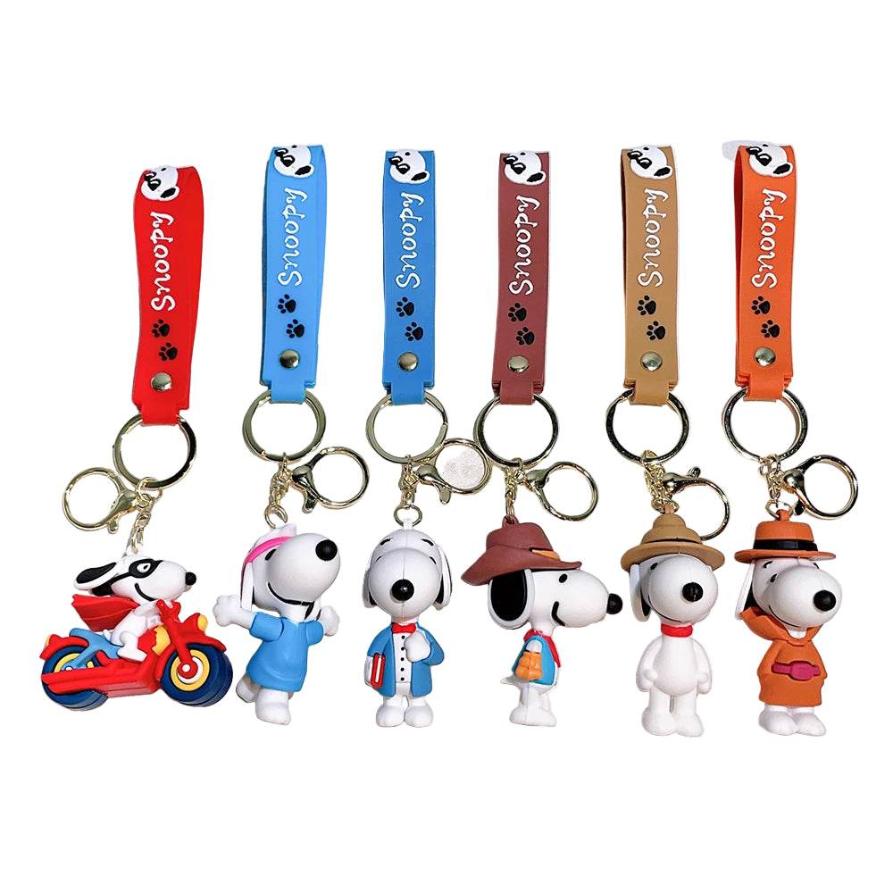 Snoopy & Charlie Keychain – Cute Bag Pendant & Car Key Ring - A