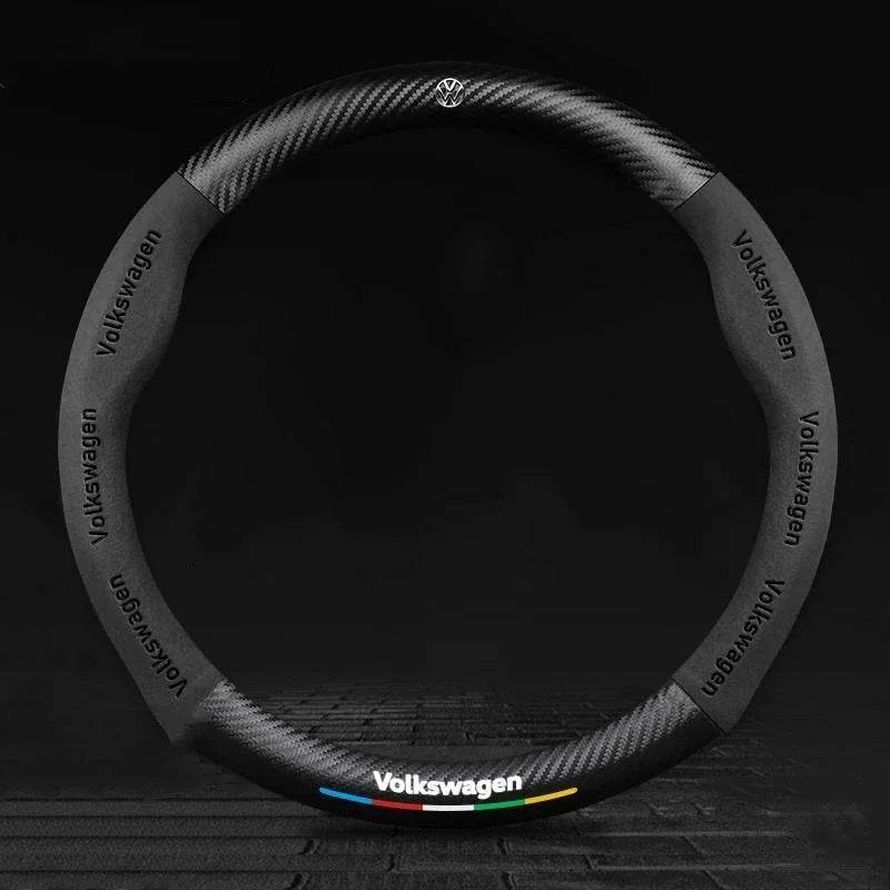 Volkswagen Leather Steering Wheel Cover - O-Blue