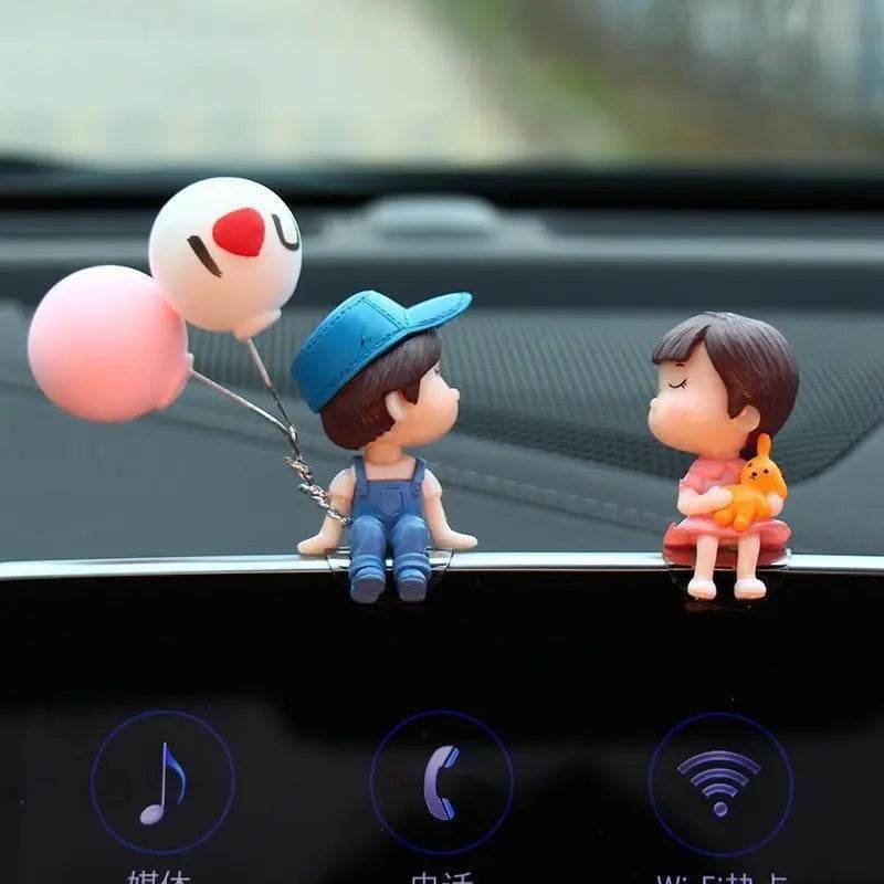 Cute Couples Car Decoration - Bblue boy balloon