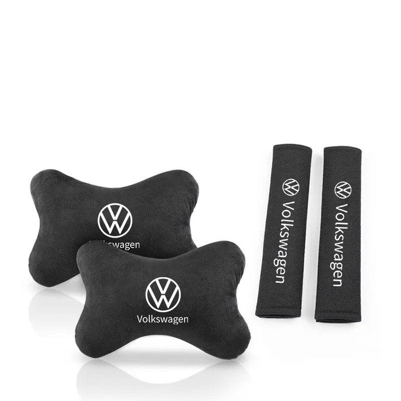 Volkswagen Neck Pillow and Seat Belt Pad - Black