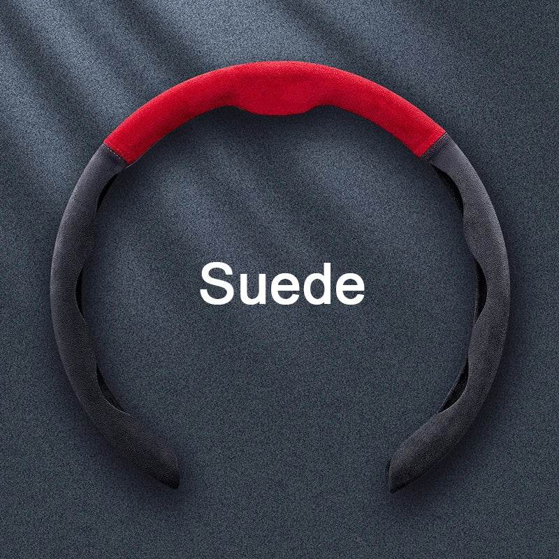 Premium Car Steering Wheel Cover – Universal 36-38cm - Black Red 1