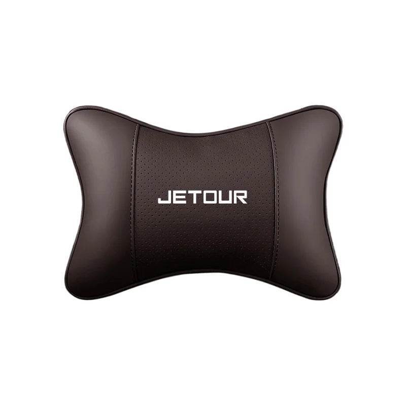 Jetour Leather Car Neck Pillow - TZ-Mocha brown