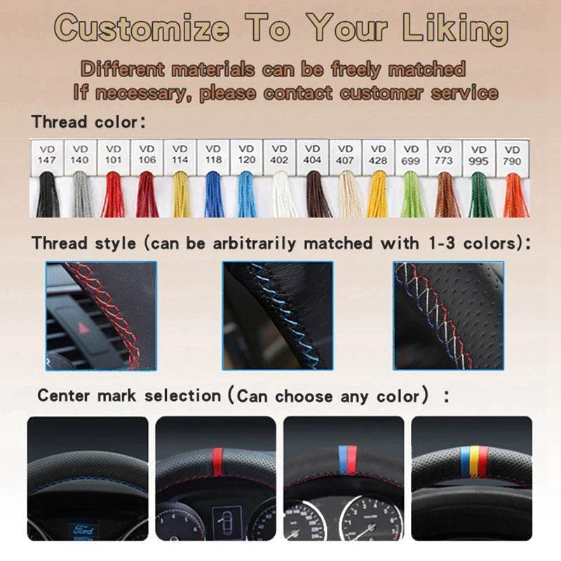 DIY Custom Steering Wheel Braid Cover for Mazda 3 Axela, CX-30, MX-30 (2019–2020) - Yellow Thread