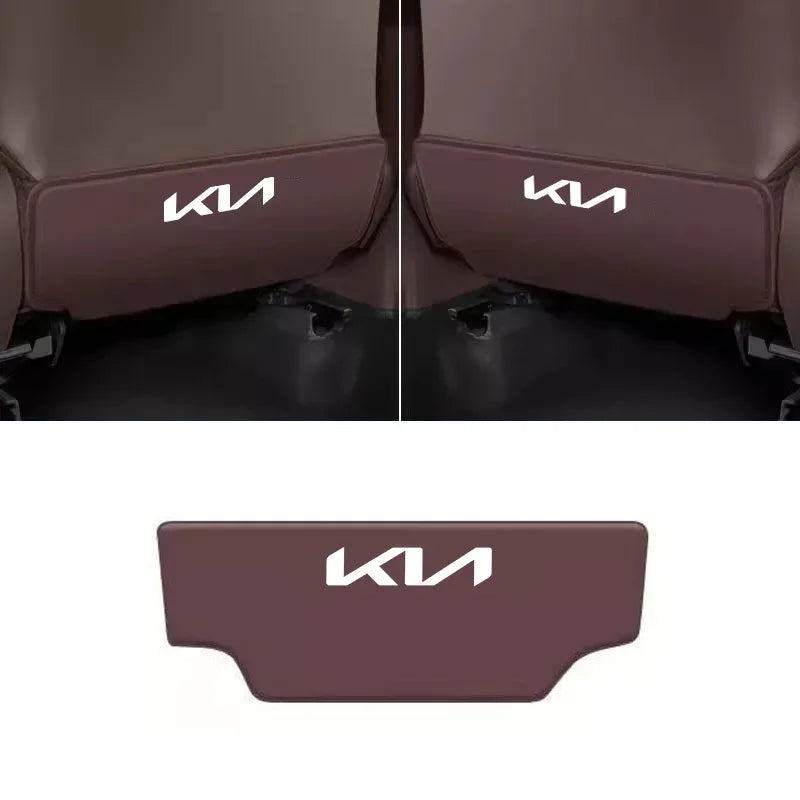KIA Car Seat Back Protector Anti-Kick Mat - Coffee