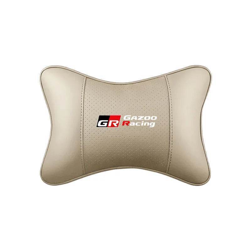 Toyota Crown Leather Car Headrest Neck Pillow - TZ-Mocha brown