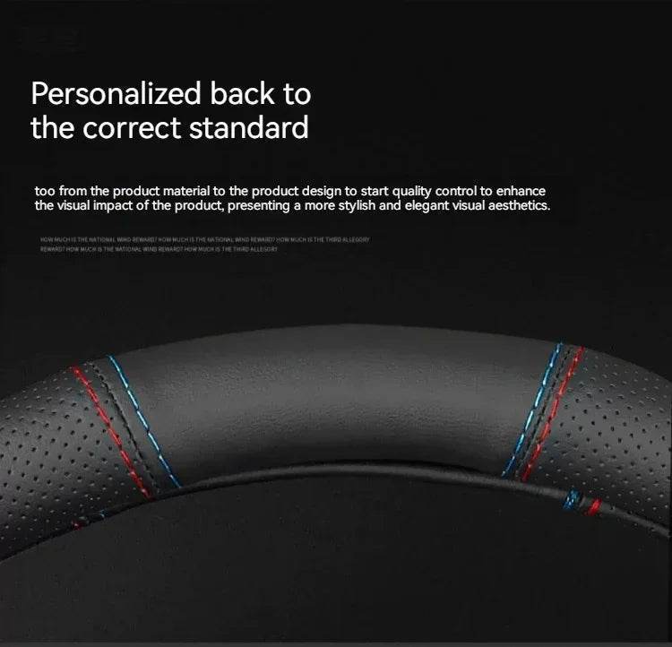 Changan Leather Steering Wheel Cover - D Style 2 black