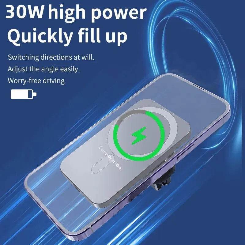 30W MagSafe Fast Charging Mount & Phone Holder - Black