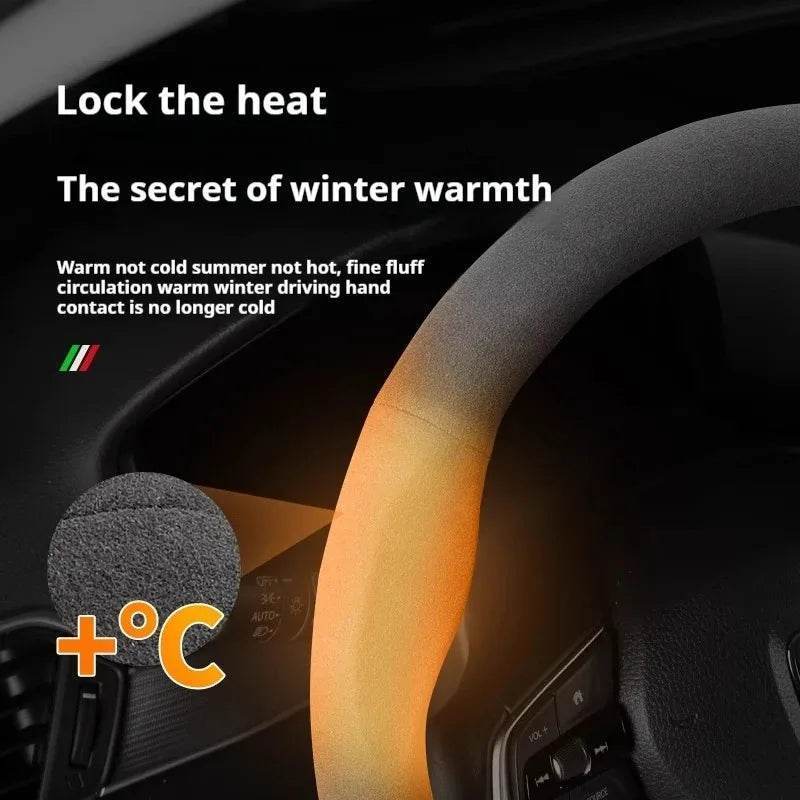 Ford Suede Steering Wheel Cover - D Brown