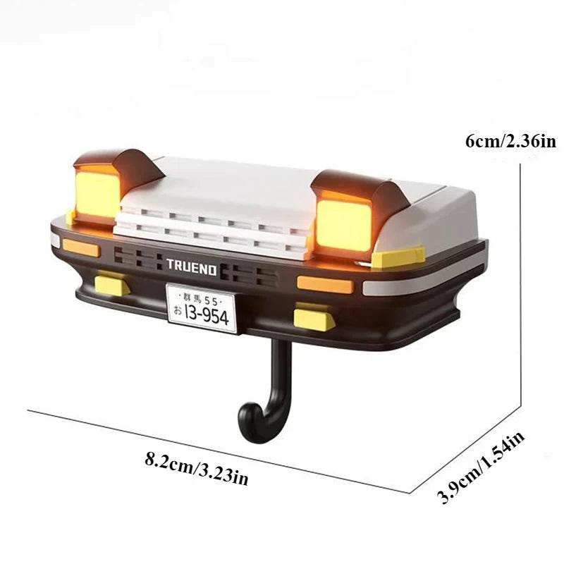 AE86 Headlight Wall Key Holder for Car Enthusiasts & JDM Decor - White