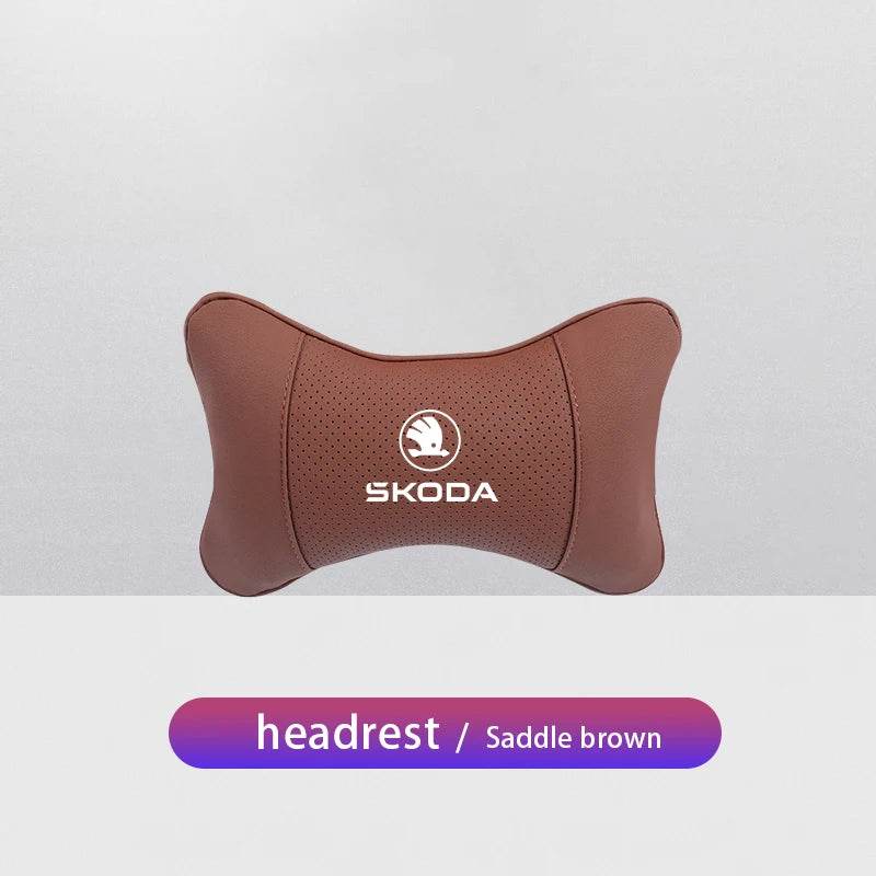 Car Seat Neck Pillow for Skoda – Compatible with Octavia, Superb, Rapid, Kodiaq, Karoq, Fabia, Kamiq & More -