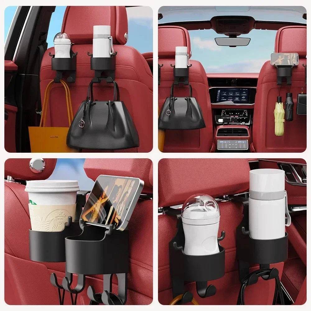 2 Pcs Rear Headrest Cup Holder Bracket for Bags, Drinks, Mobile Phone -