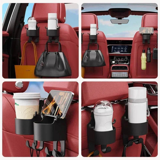 2 Pcs Rear Headrest Cup Holder Bracket for Bags, Drinks, Mobile Phone -