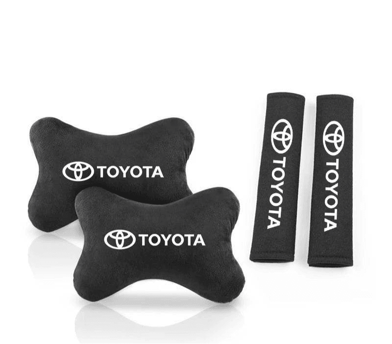 Toyota Neck Pillow and Seat Belt Pad - Neck Pillow + Seat Belt Cover-4pc 20% Discount