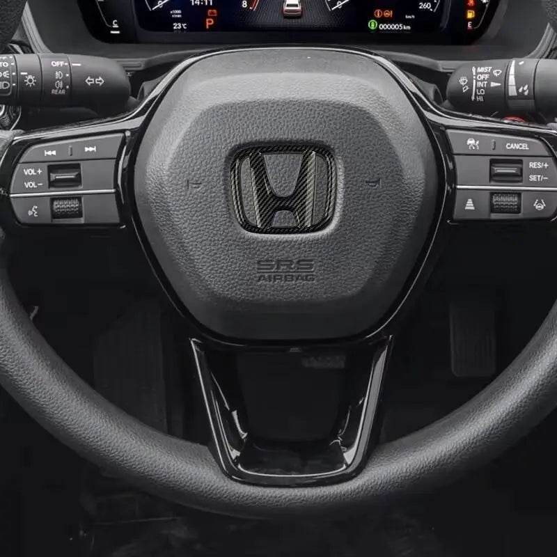 Honda 3D ABS Steering Wheel Emblem Sticker - Carbon Fiber