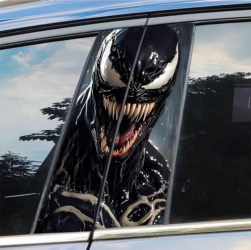 Venom Car Stickers – B-Pillar Center Column Vinyl Decals, Waterproof & Scratch-Proof - 1
