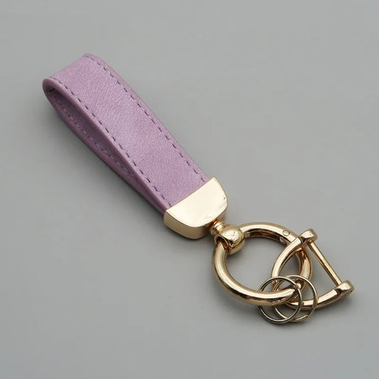 Custom Laser Engraved Suede Leather Keychain - Personalized Logo
