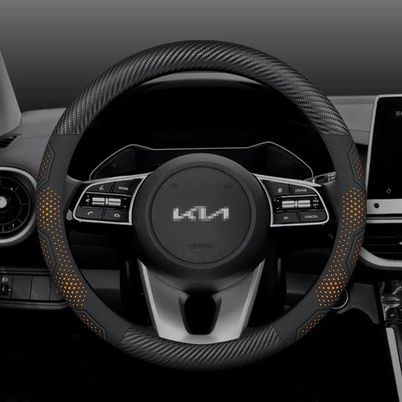 Kia Carbon Fiber Suede Steering Wheel Cover
