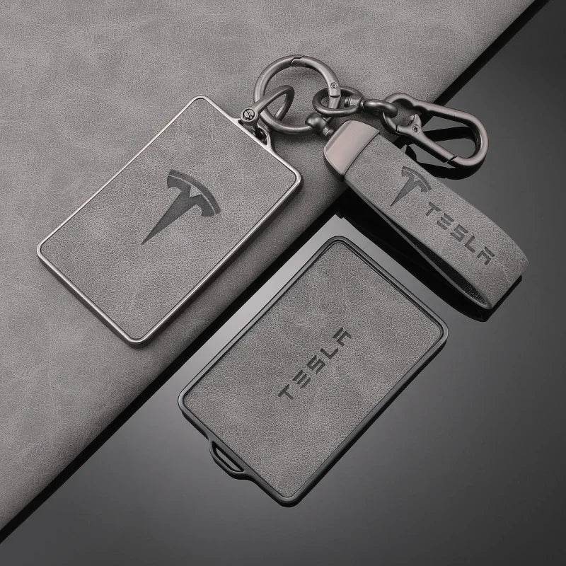 Tesla Key Case – NFC Shell Cover & Protector for Model 3, S, X, Y - B-gray keyring