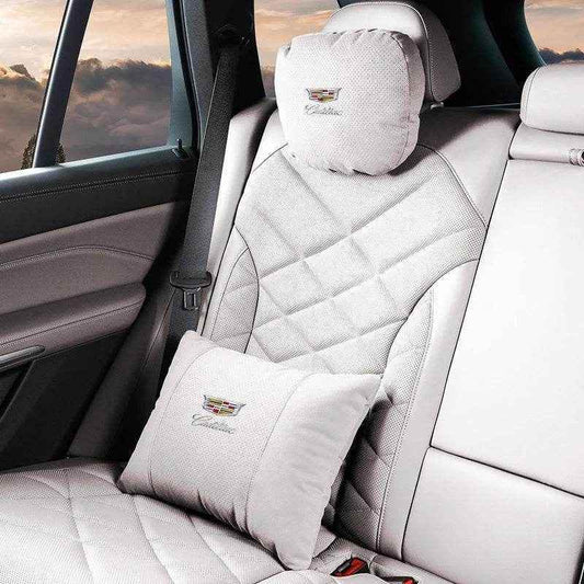 Cadillac Escalade Neck Pillow & Lumbar Support - headrest white