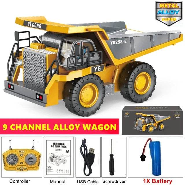 RC Excavator & Dump Truck –4WD Remote Control Construction Vehicles - Dump