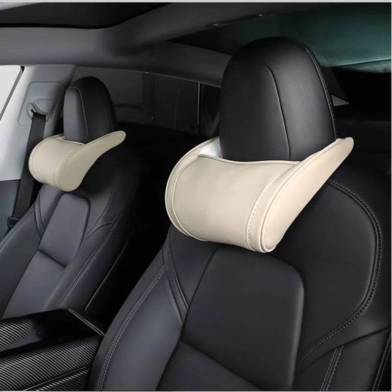 Tesla Model 3/Y Neck & Headrest Pillow - Beige color