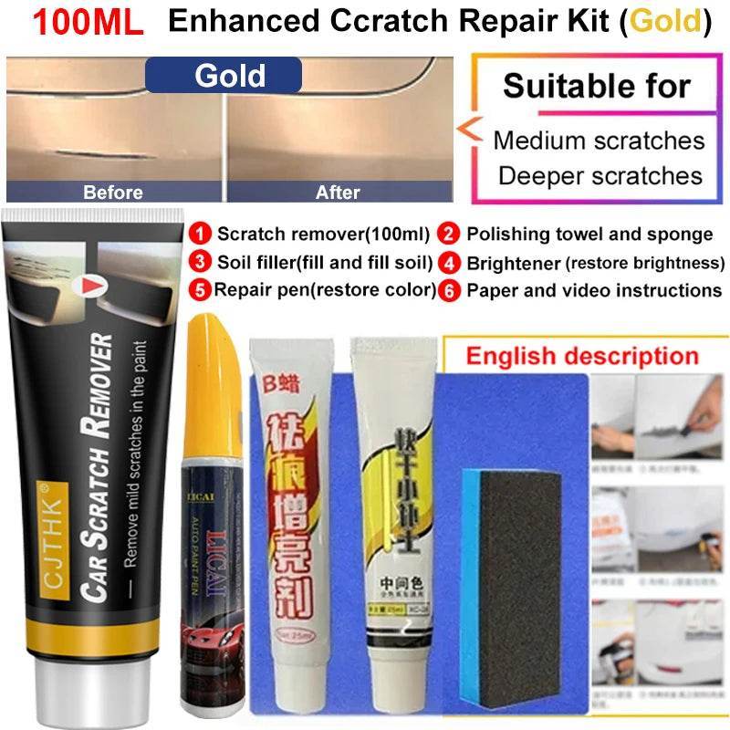 Car Scratch Remover & Paint Repair Compound – Swirl Remover & Polishing Wax for Auto Body Care - 100ml Gold repair