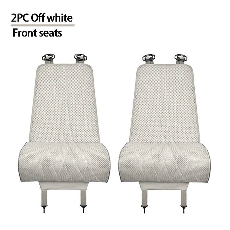 Car Seat Cushion | Universal PU Leather, Breathable & All-Season Comfort - 2PC White