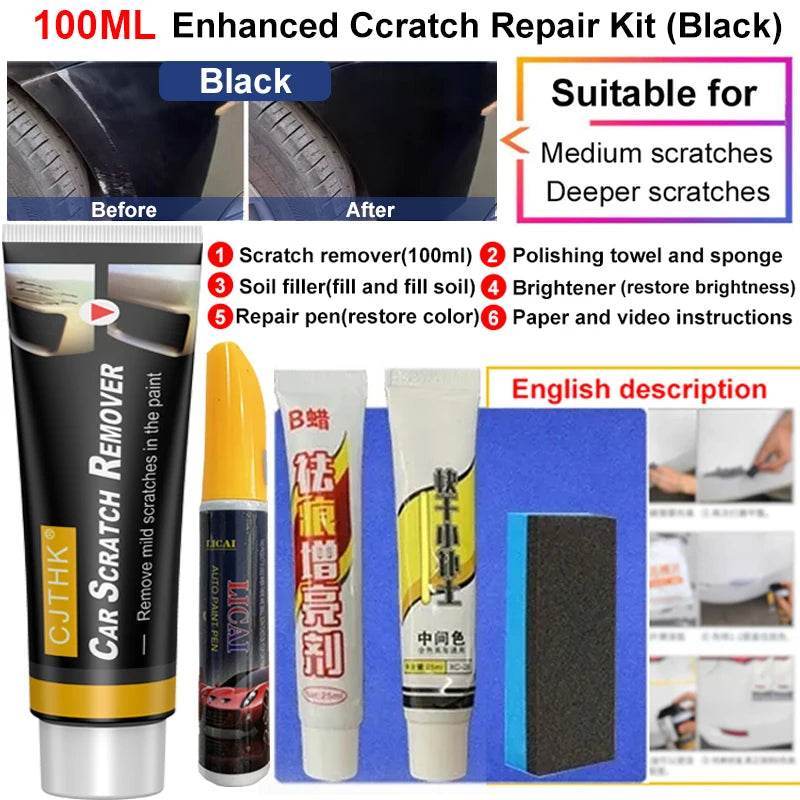 Car Scratch Remover & Paint Repair Compound – Swirl Remover & Polishing Wax for Auto Body Care - 100ml Black repair