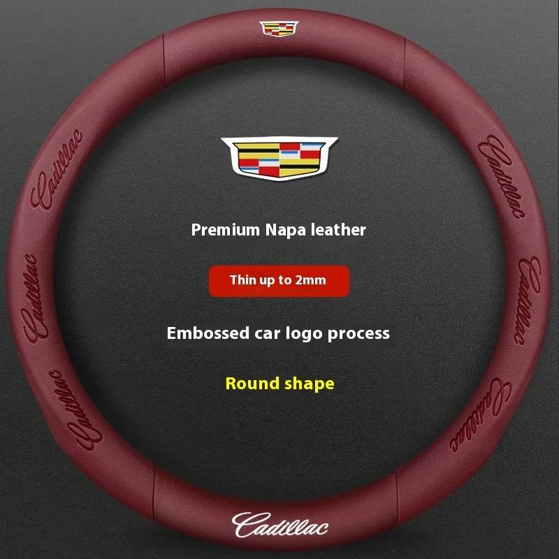 Cadillac Steering Wheel Cover - Leather Black