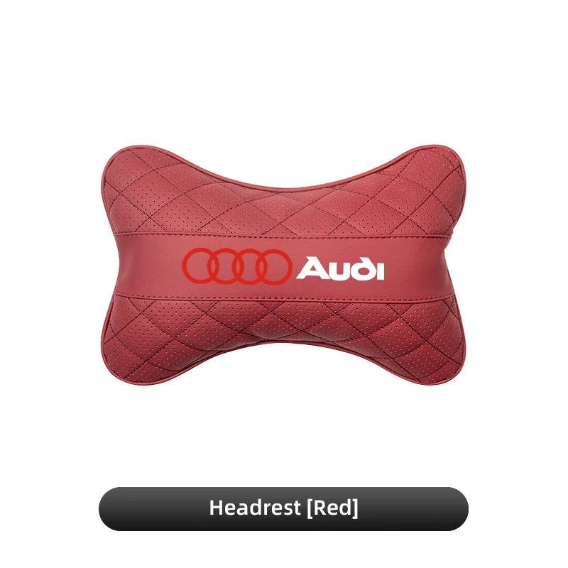 Audi Headrest & Lumbar Pillow - Headrest-Red