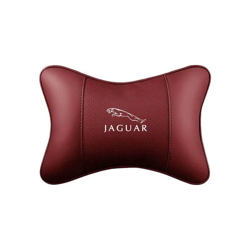 Jaguar Leather Neck Pillow - TZ-Deep red