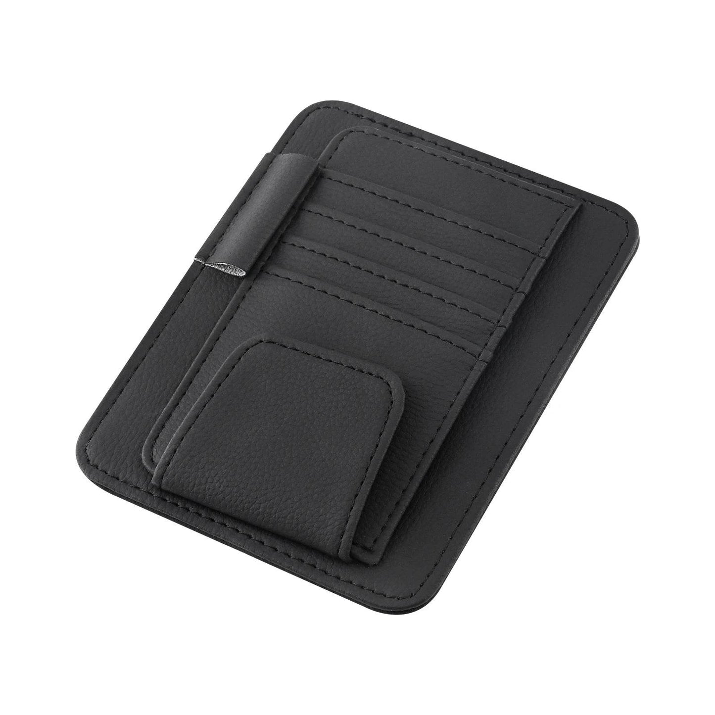 Multi-Pocket Car Visor Organizer – for Cards, Glasses & Essentials - Grey