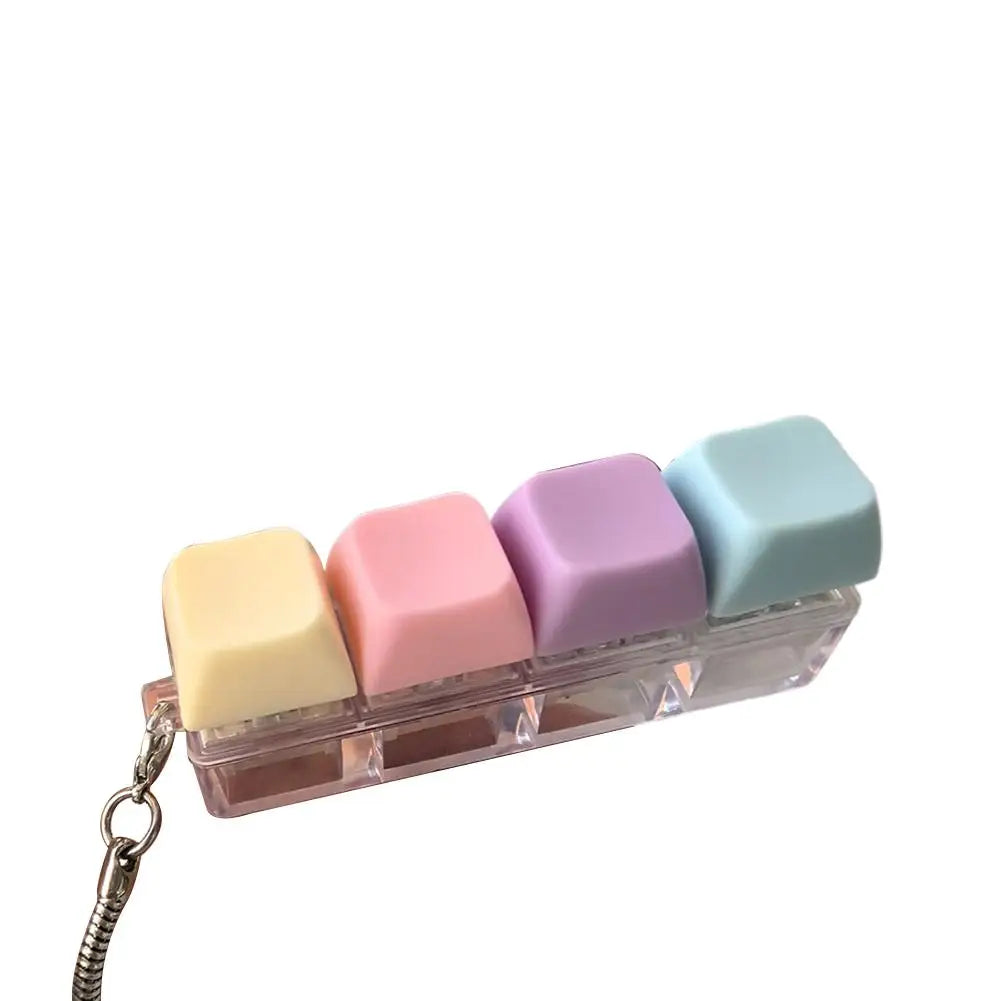 Decompression Keyboard Key Fidget Toy Anti-Stress Relief Keychain