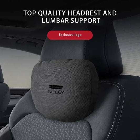 Geely Car Headrest & Lumbar Support Pillow - Headrest white